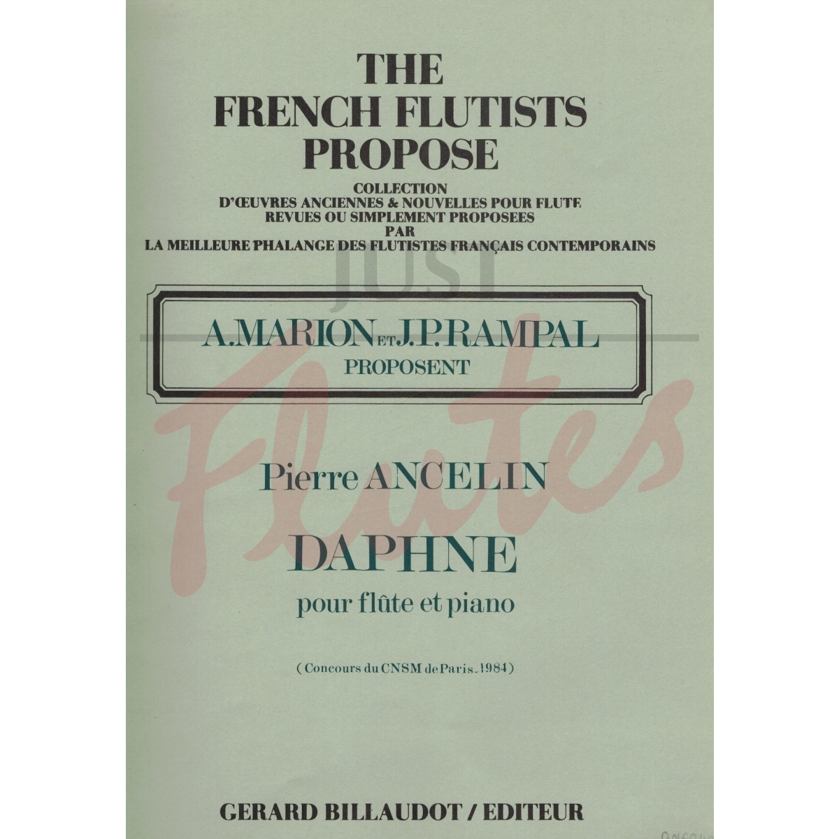 Pierre Ancelin: Daphné for Flute and Piano. Just Flutes