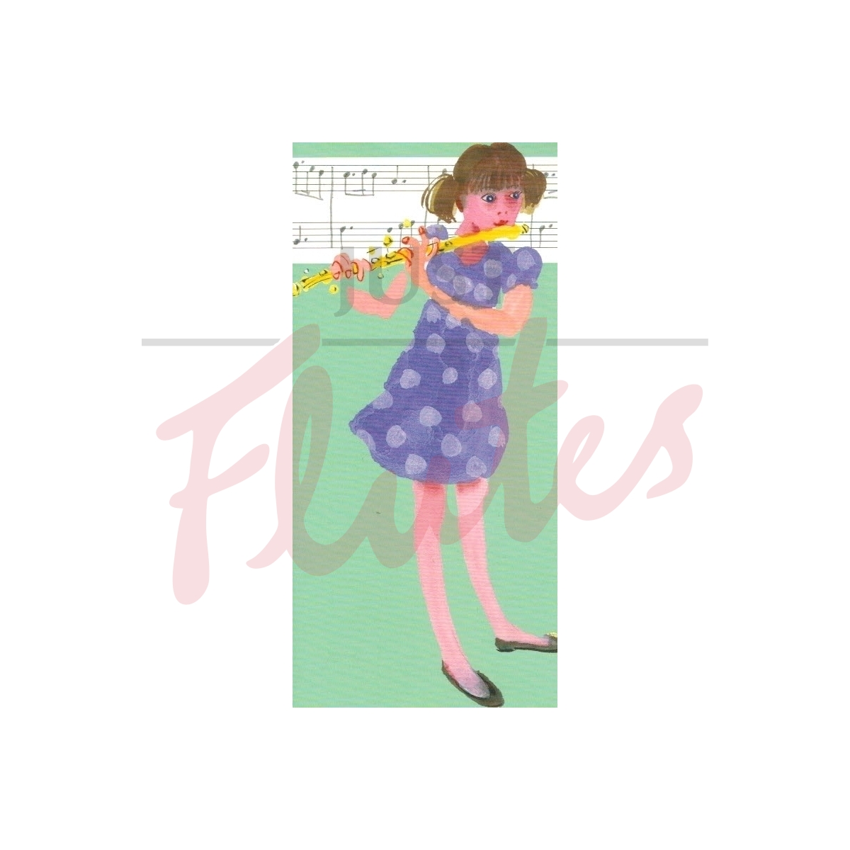 Mary Woodin Girl Flautist Greetings Card