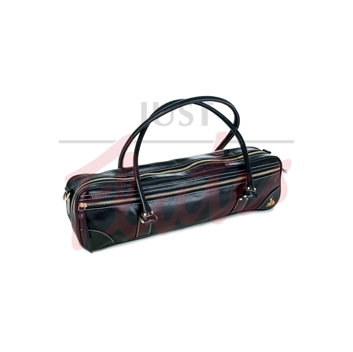 Fluterscooter Designer Flute Handbag (Black Patent Leather)