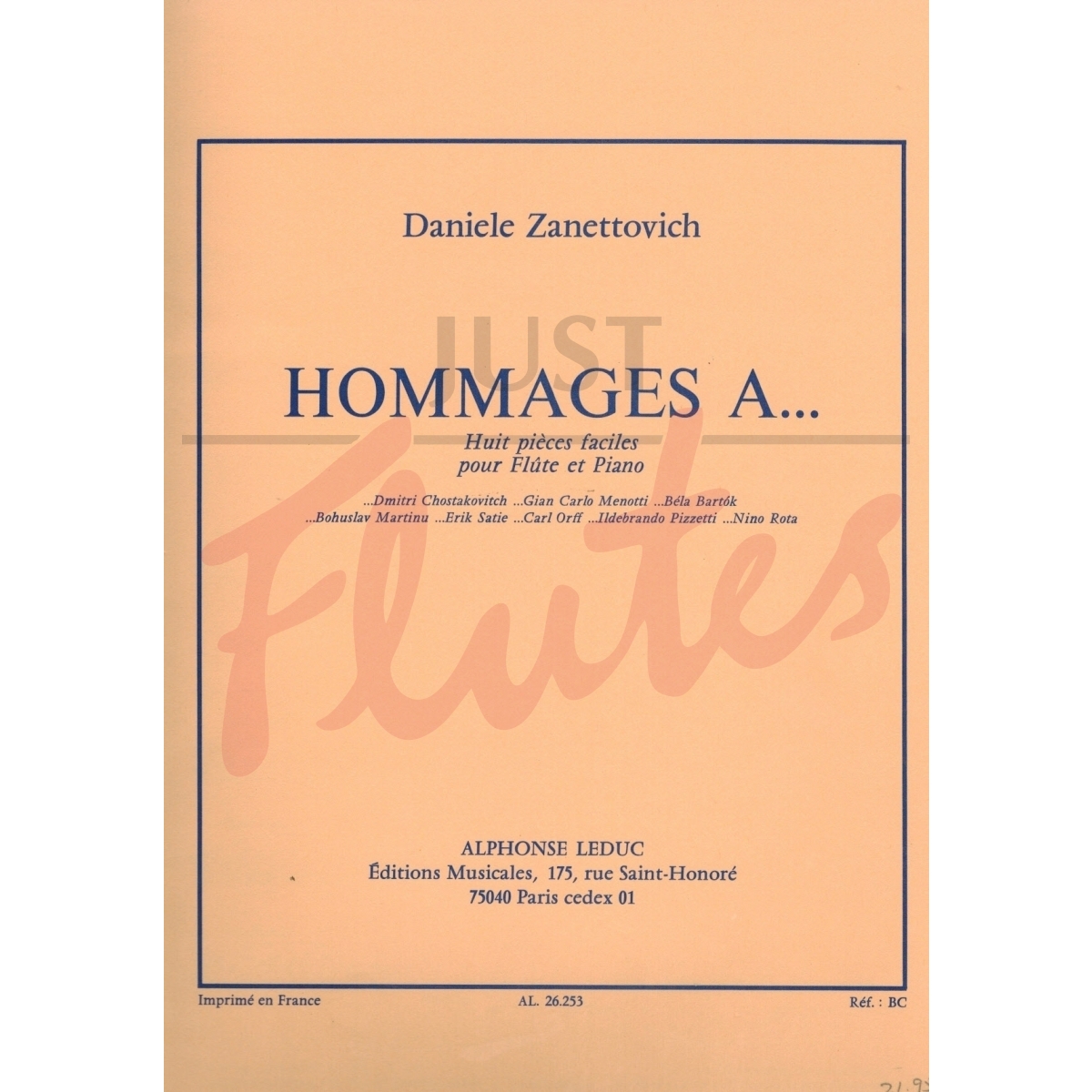 Hommages A... 8 Easy Pieces for Flute and Piano