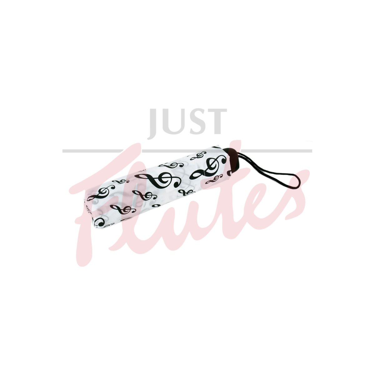 Music Mini Umbrella - White with Black Treble Clefs