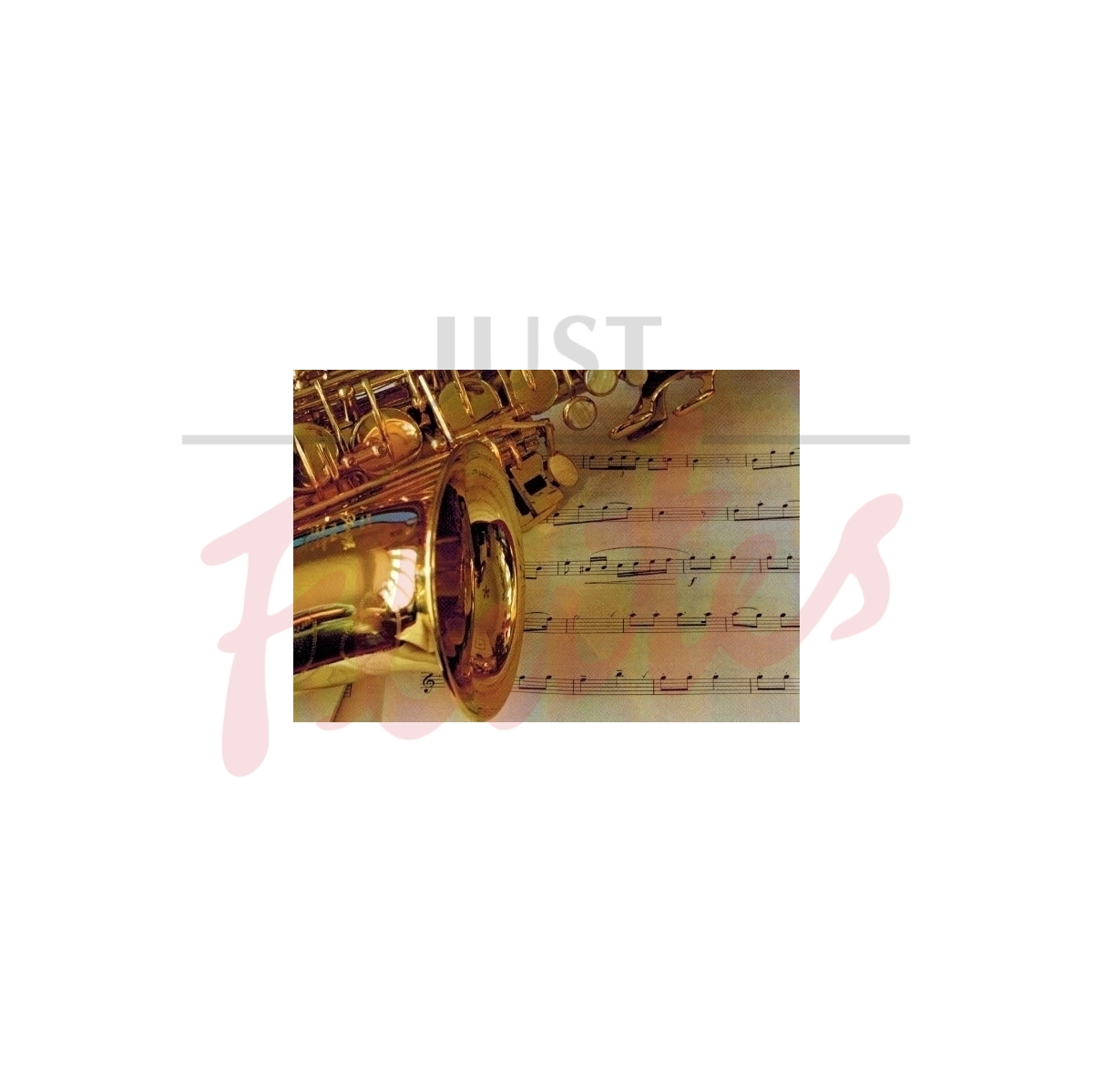 Saxophone and Manuscript Greetings Card