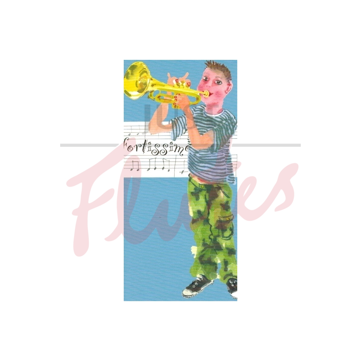Mary Woodin Boy Trumpeter Greetings Card