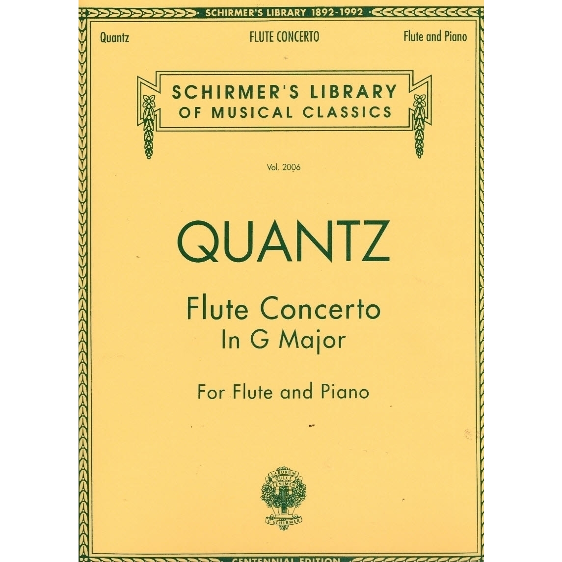 Johann Joachim Quantz Flute Concerto in G major, QV5 174