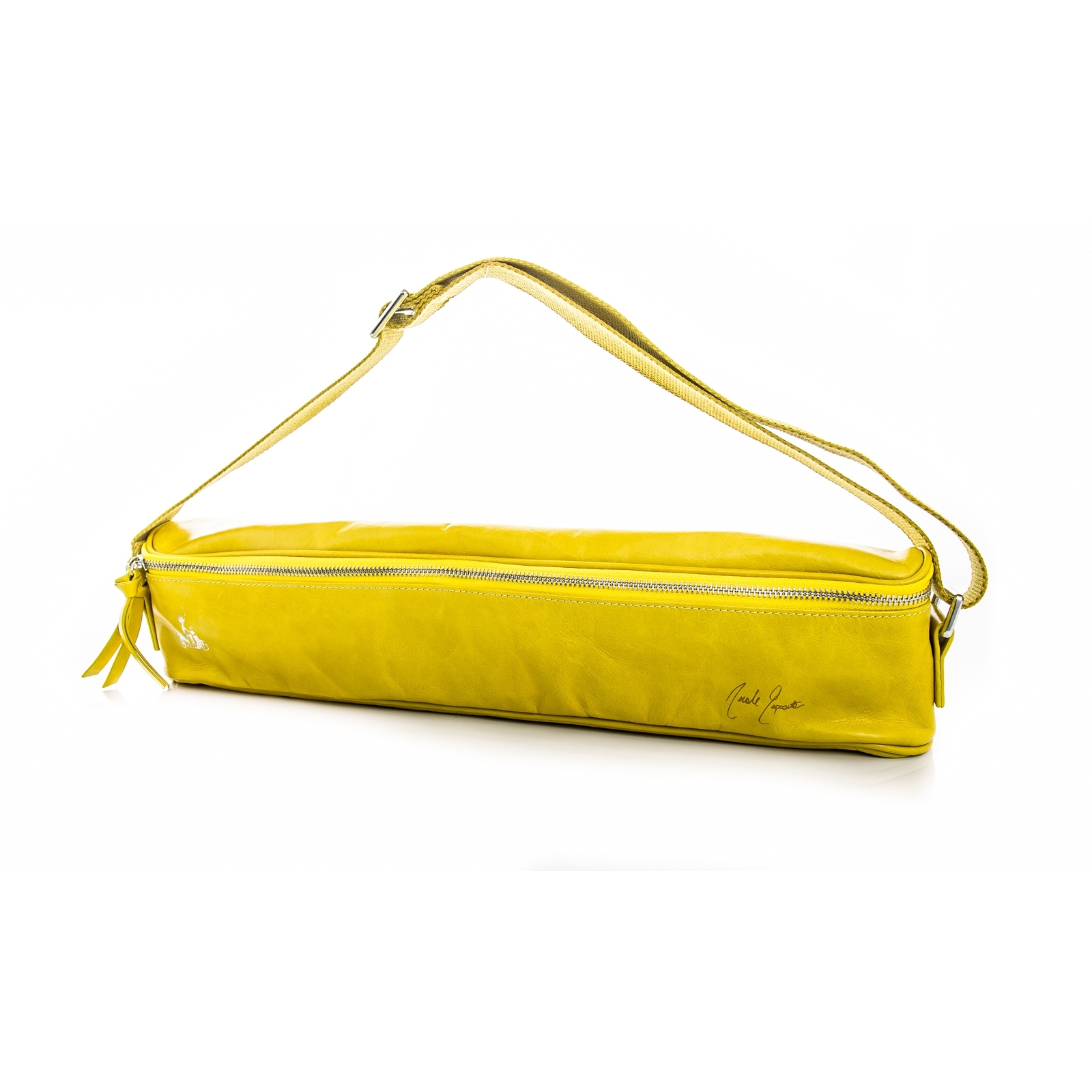 Fluterscooter Leather Designer Flute Handbag (Canary Yellow)