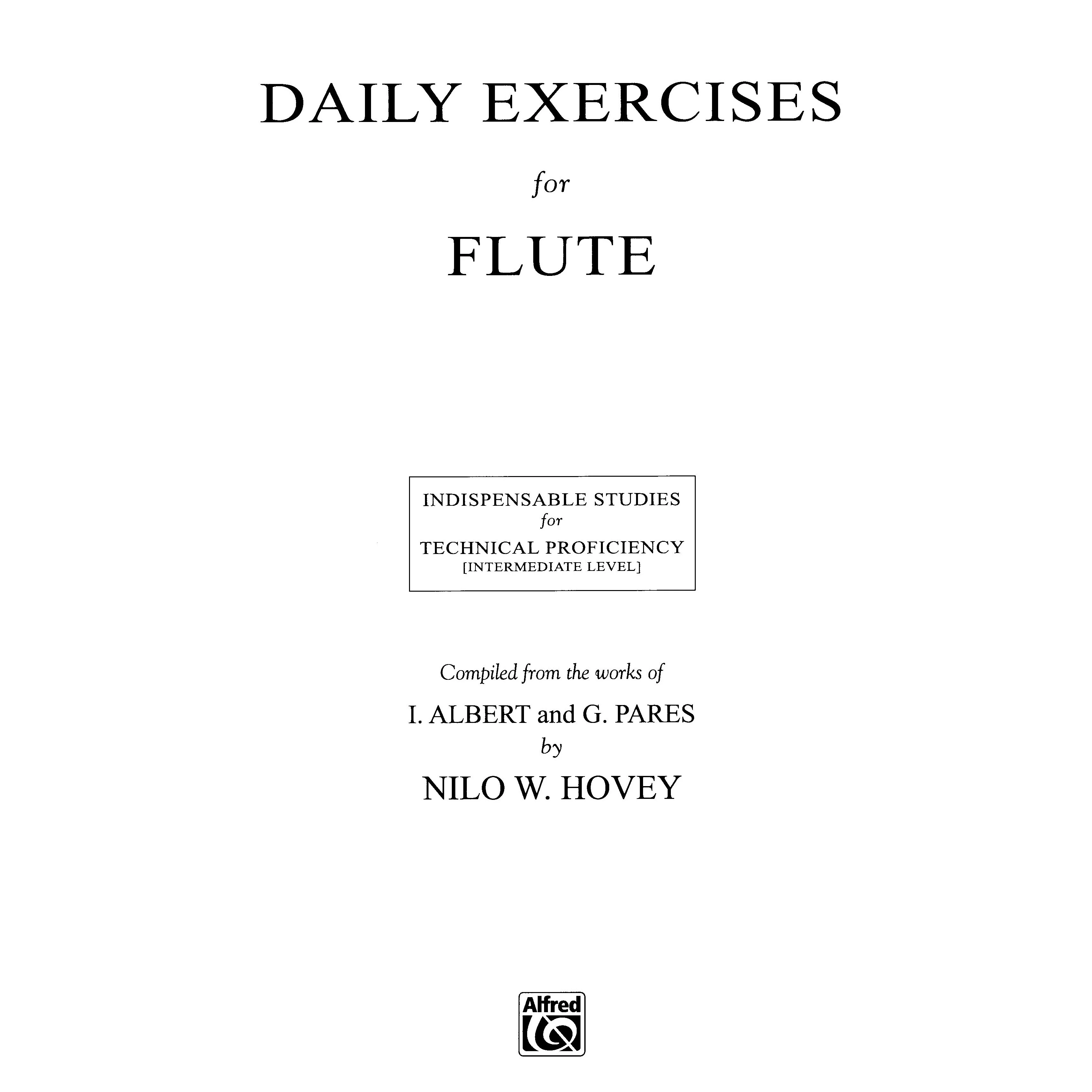 Daily Exercises for Flute J. Albert & G. Pares. Just Flutes