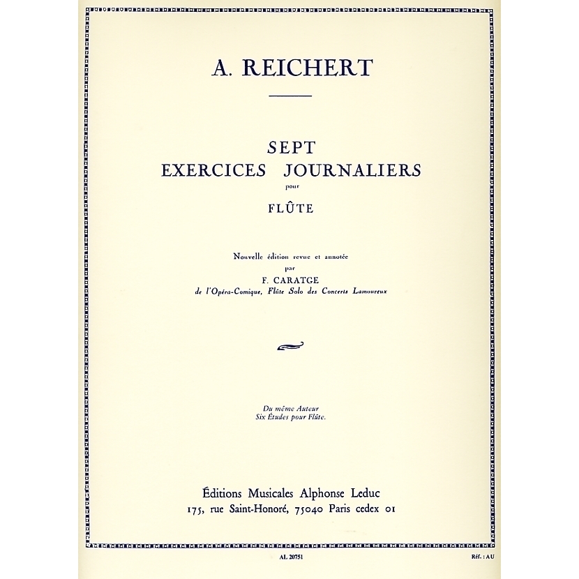 Mathieu André Reichert 7 Daily Exercises for Flute, Op5