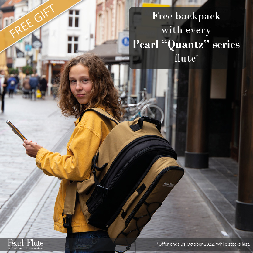 Free Backpack with new Pearl Quantz Flutes