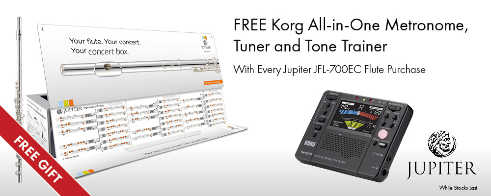 Free Korg Tuner/Metronome with every Juptier JFL-700EC Flute
