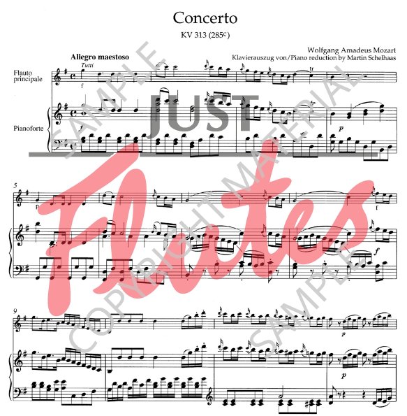 Wolfgang Amadeus Mozart Flute Concerto No 1 in G major, K313