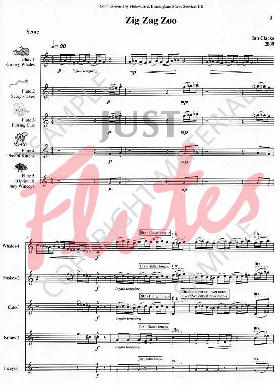Ian Clarke Zig Zag Zoo. Just Flutes, awardwinning UK store