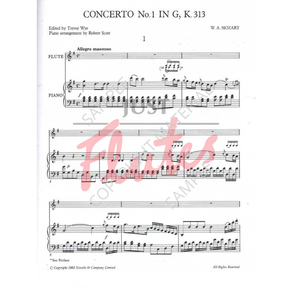 Wolfgang Amadeus Mozart Flute Concerto No 1 in G major, K313