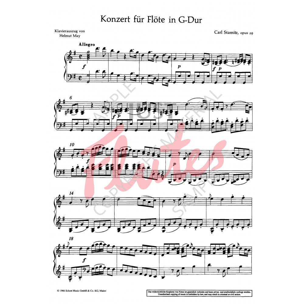 Concerto in G major for Flute and Piano, Op29 - C. Stamitz