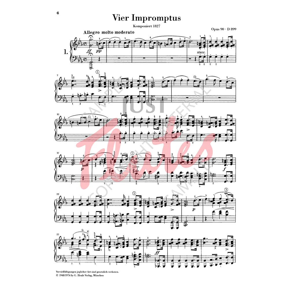 Impromptus & Moments Musicaux for Piano, Op 90, 94, 142 - F. Schubert