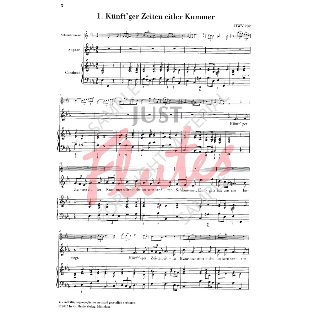 Nine German Arias for Soprano Voice, Flute and Basso