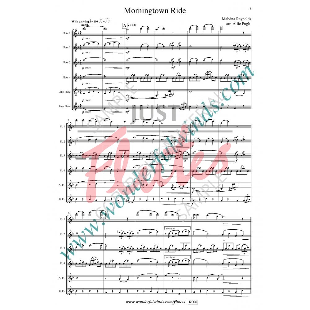 Malvina Reynolds Morningtown Ride [Flute Choir]