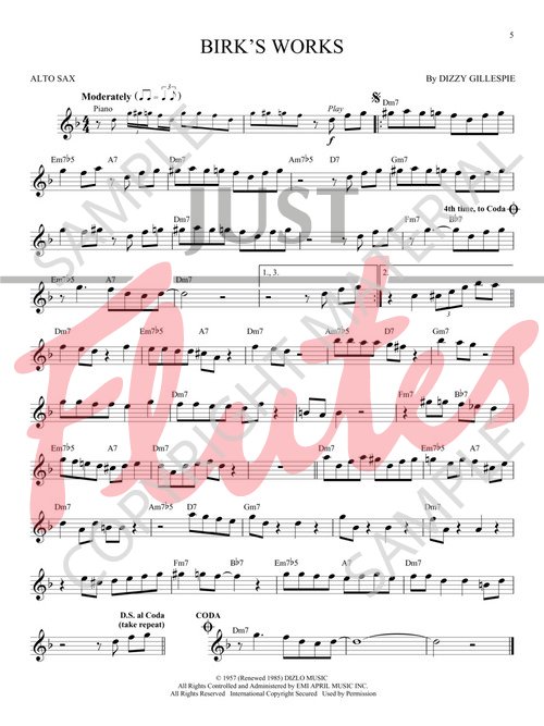 Compilation Jazz Blues Favourites Alto Saxophone Includes Online Audio