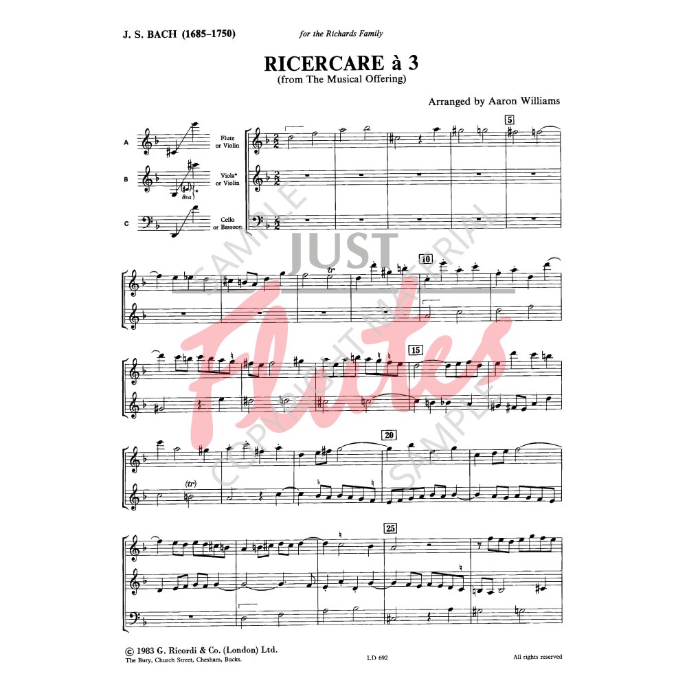 Ricercare　Flutes　Bach.　from　The　Offering　Musical　Just