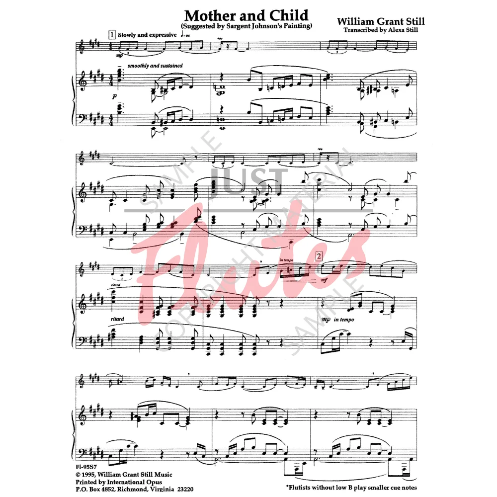 Mother and Child &amp; Gamin for Clarinet and Piano - W.G. Still. Just 