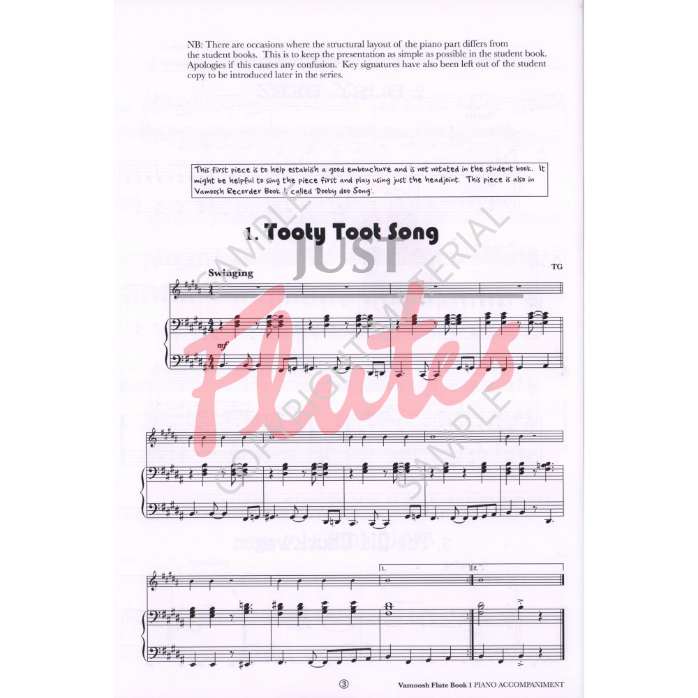 Thomas Gregory Vamoosh Flute Book 1 Piano