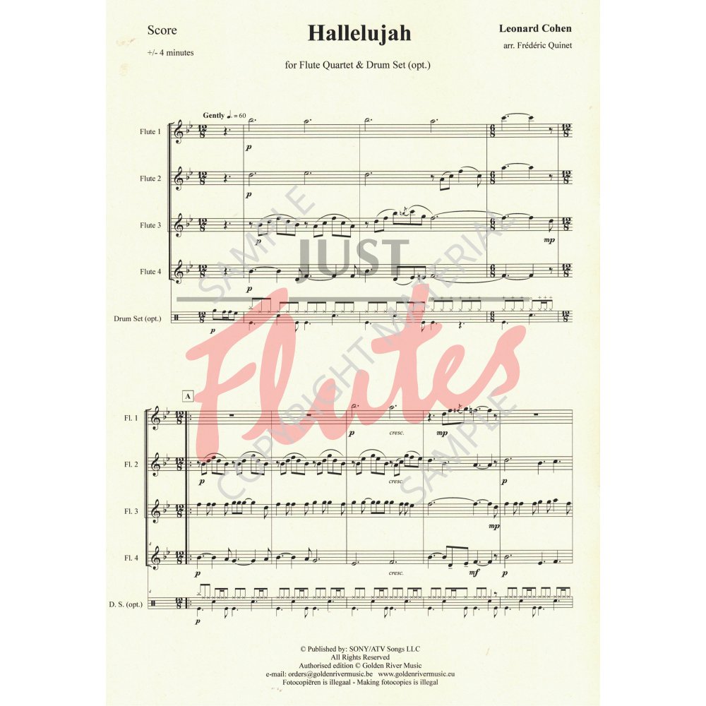 Leonard Cohen Hallelujah [Flute Quartet]. Just Flutes